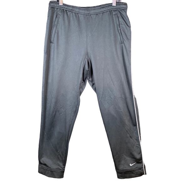 Nike Mens Sweatpants Black Fit Dry Performance Drawstring Ankle Zip Stretch M - Picture 1 of 15